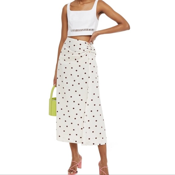 NWT Ganni Polka Dot Midi Skirt. Size 40/ small - Picture 1 of 9